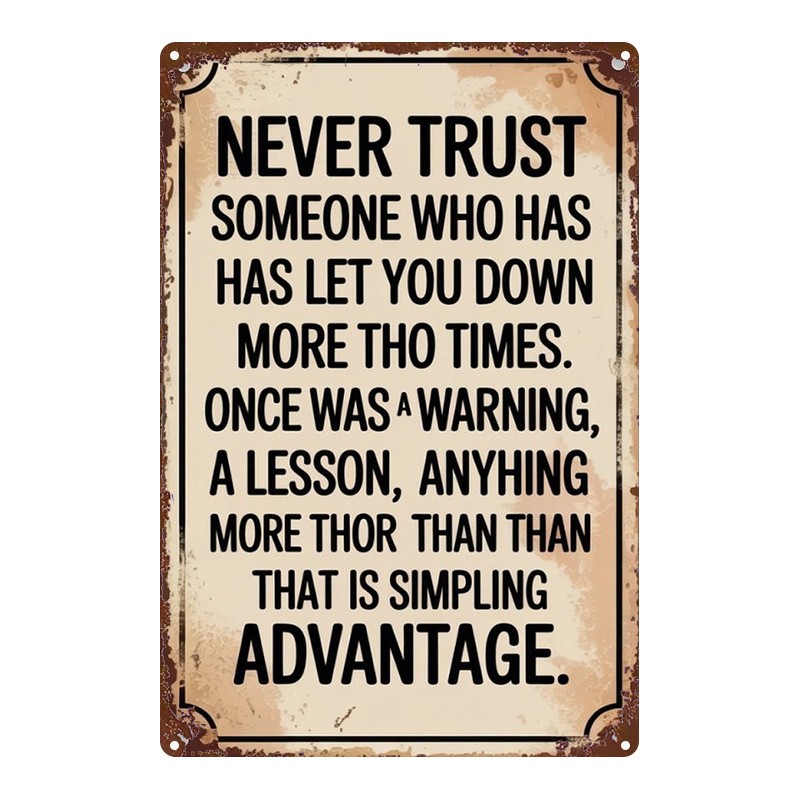 2D Flat Metal Wall Sign 8×12 Inches Iron Plaque Decor