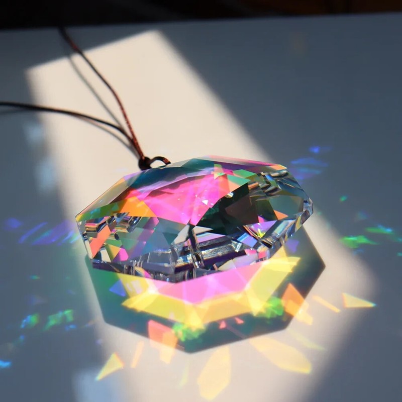60mm Crystal Prism Suncatcher - Octagon Rainbow Maker, Hanging Sunlight Decor gallery