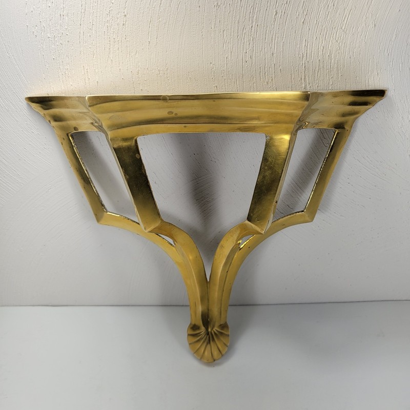 VTG Solid Brass Shelf Ornate MCM Hollwood Regency French Classic Old Money gallery