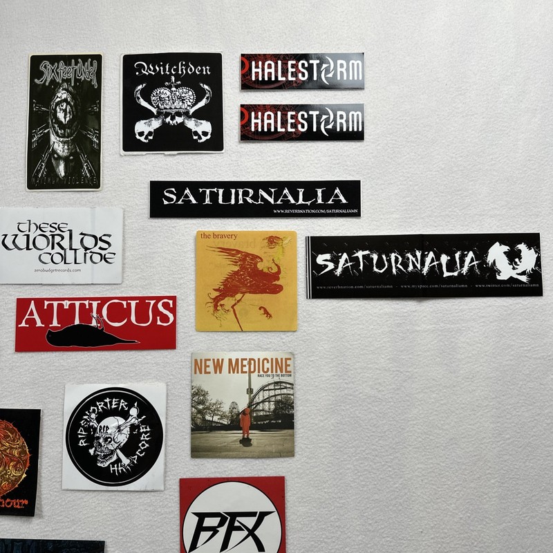 Lot 32 2000s Rock Metal Pop Music Bands Decal Vinyl Stickers Halestorm Shinedown gallery