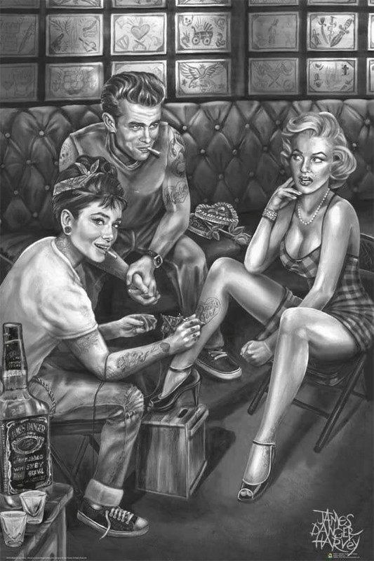 Audrey/Marilyn/Dean – James Danger Harvey Poster 24in x 36in