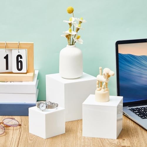 Set of 5 Display Buffet Risers (3",4",5",6",7") Small,3,4,5,6,7 Inch white gallery