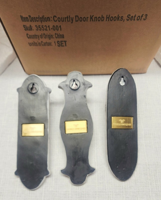 Mackenzie Childs Doorknob Wall Hooks Set of 3 8" Tall (Resin) NIB gallery
