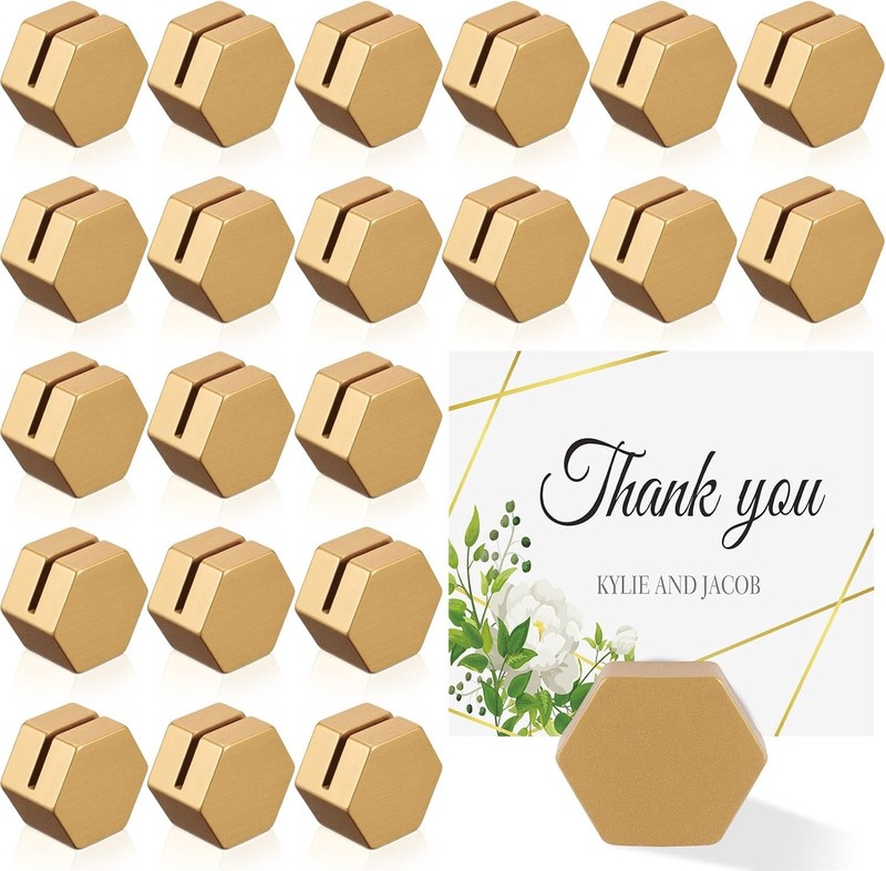 24 Pcs Gold Table Holders Wooden Place Card Holder Bulk Mini