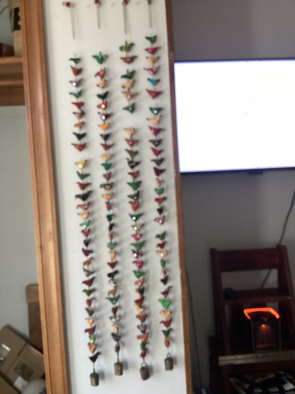 These Are Strings Of Indian Fabric Of Hens And VTG Fabric Elephants gallery