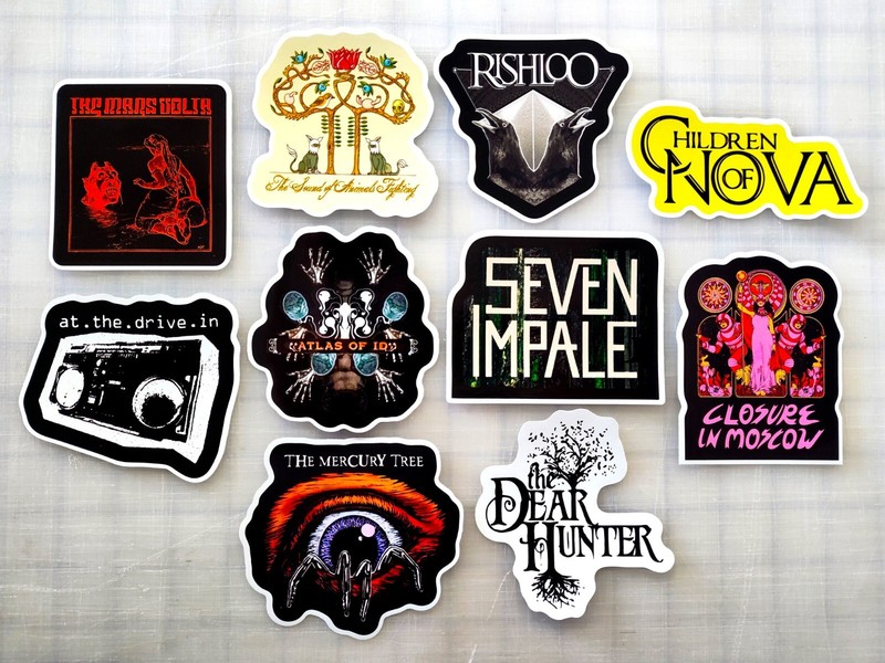 Progressive Rock Vinyl Sticker Lot (10 Stickers) SET 1 prog post hardcore metal