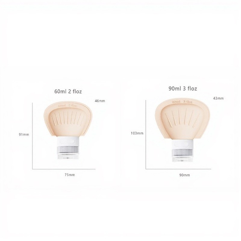 Silicone Travel Bottle Kit 3PCS 60ml + 90ml Compact Squeeze Dispensing Set gallery