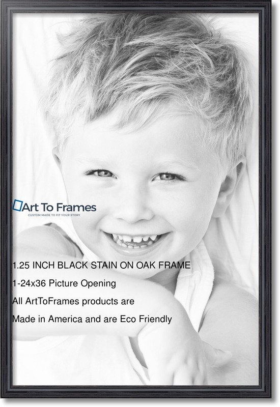 ArtToFrames Picture Frame Custom 1.25" Black Stain on Oak Wood 4083 Small gallery