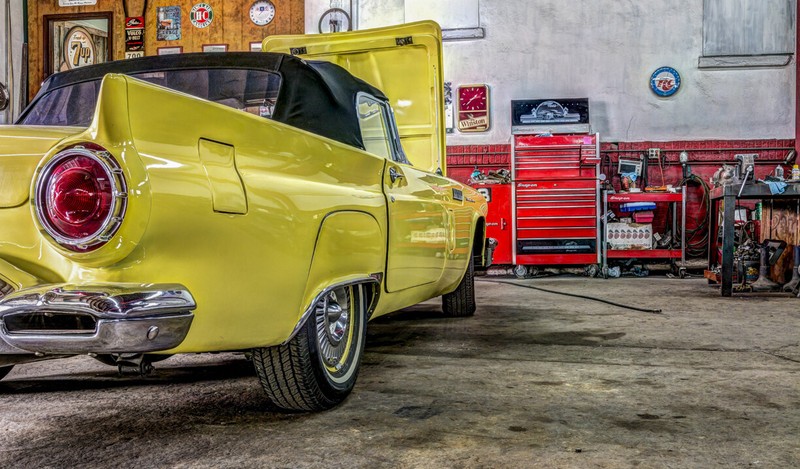 Classic Cars Man Cave T-Bird Car 12 x 18 Picture Fine Art HDR Print