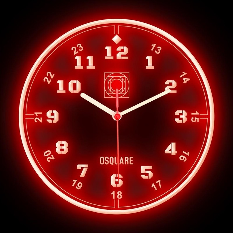 OSQUARE North European Minimalism Interior Design Home Decor Wall Neon Clock 10" gallery