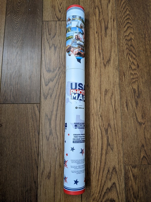 USA Photo Map 50 States Travel Map 24″x36″ Made from Flexible Plastic