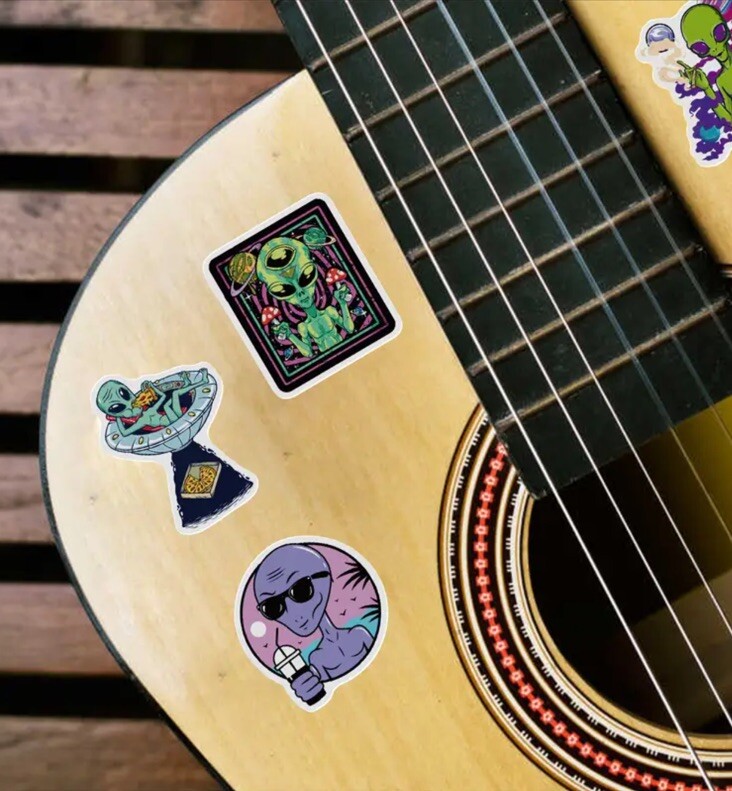 50+5pcs Alien Stickers 一 High Quality PVC Cartoon Stickers Marihuana gallery