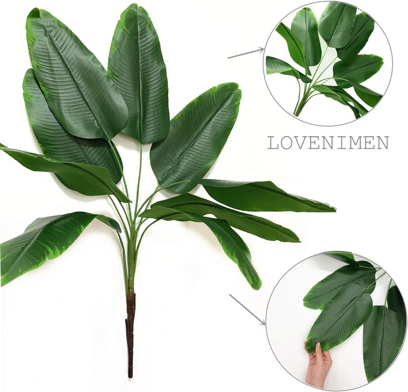 Artificial Plants Tropical Leaves, Fake Greenery Banana Tree Faux Palm Plant gallery
