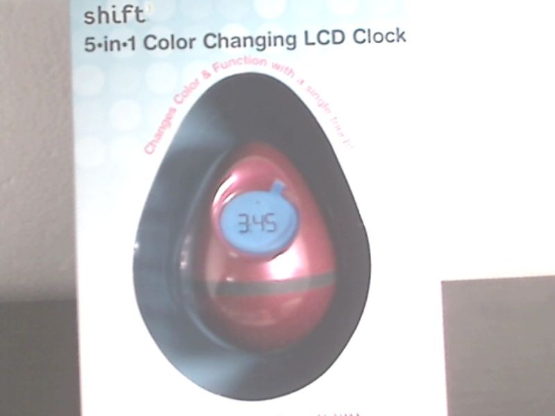 Shift 5 in 1 Color Changing LCD Clock 10329 RED, FREE SHIPPING 
