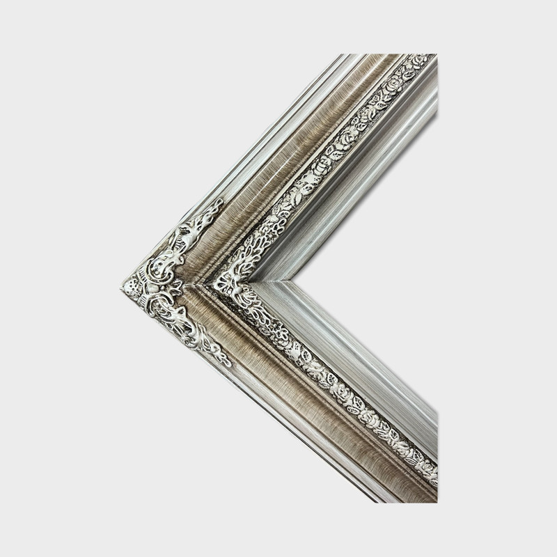 20 x 24 In Stock-Traditional compo ornate wood frame, silver frame, wood picture