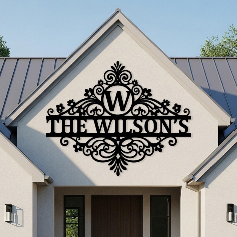 Custom Last Name Metal Sign Personalized Family Monogram Patio Outdoor Art Decor gallery