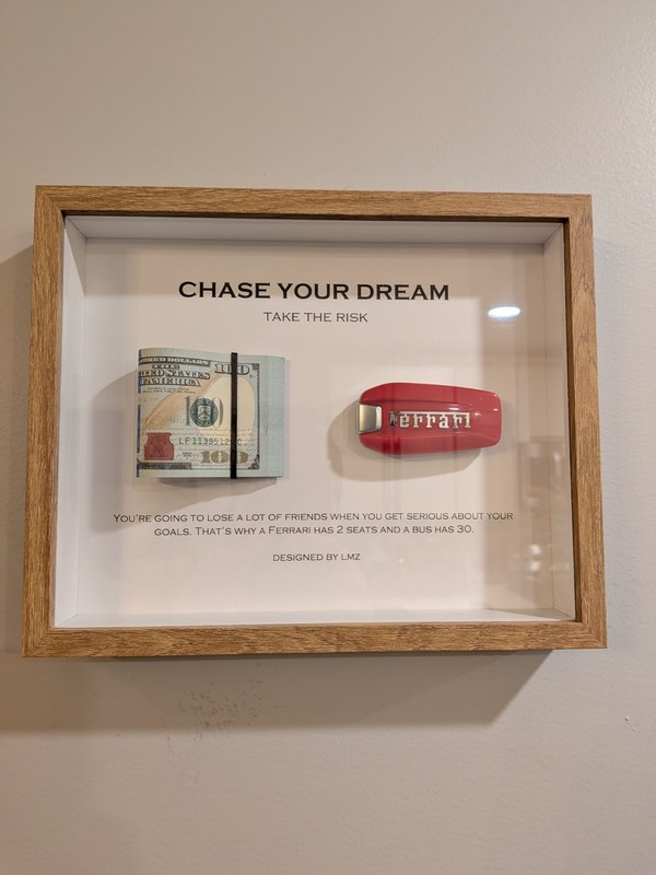 3D Money / Ferrari Key Wall Art Frame 9" X 11" gallery