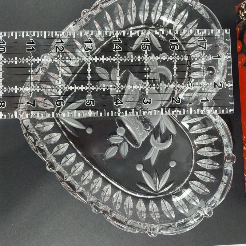 Studio Nova Heart And Bells Glass Tray-Dish 9" For Wedding Or Christmas gallery