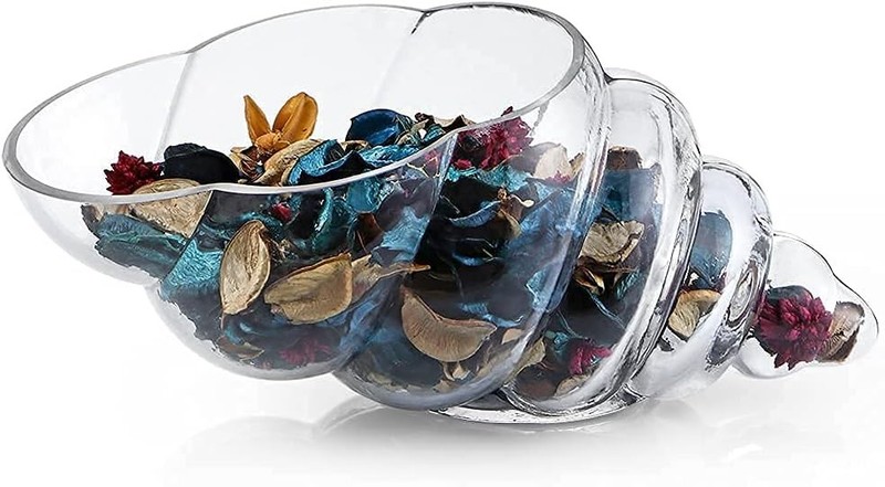 Glass Vase, 11-Inch Sea Potpourri Holder, Lar
