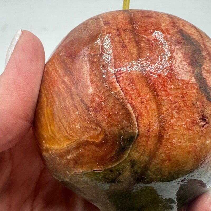 Vintage Italian Alabaster Stone Fruit Pomegranate Hand Carved Marble MCM gallery