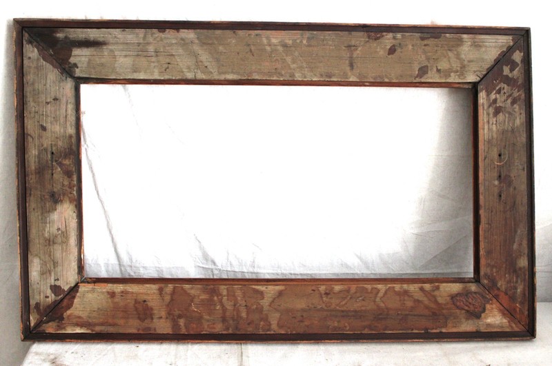 BIG VINTAGE FITS 14 X 28" MARQUETRY CARVED WOOD PICTURE FRAME LEAVES HANDCRAFTED gallery