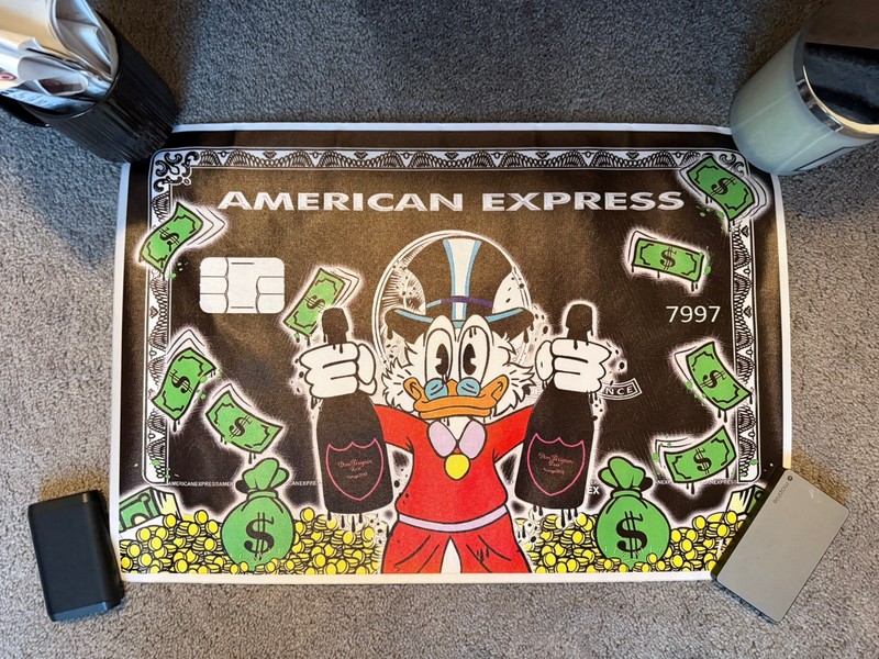 Scrooge McDuck Black American Express No Limit Money Print Poster - Wall Art