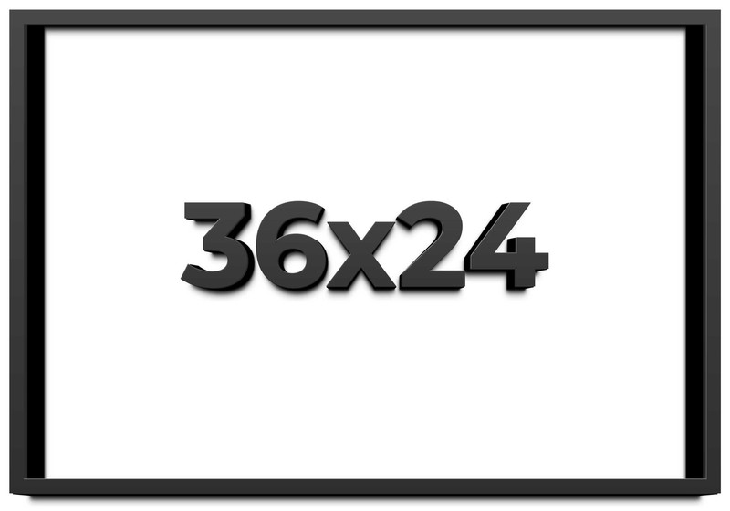 36×24 Shadow Box Frame Black | 1 inches Deep Real Wood Contemporary Shadowbox Di