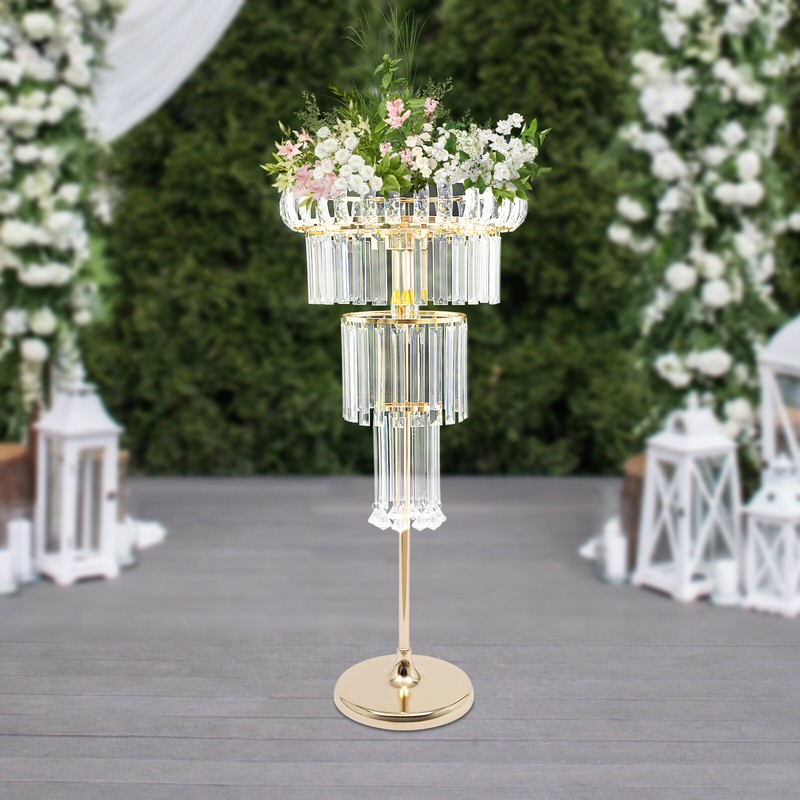 4 Tier Gold Flower Stand Wedding Party Flower Stand Elegant Centerpiece Decor gallery