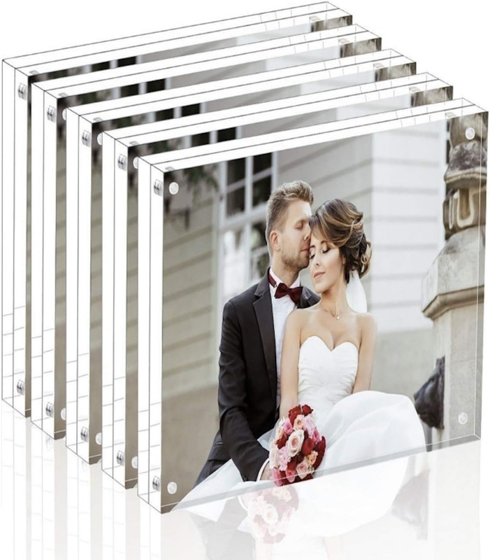 Premium Acrylic Photo Frame- Magnet Photo Frame -Double Sied Thick Desktop Frame