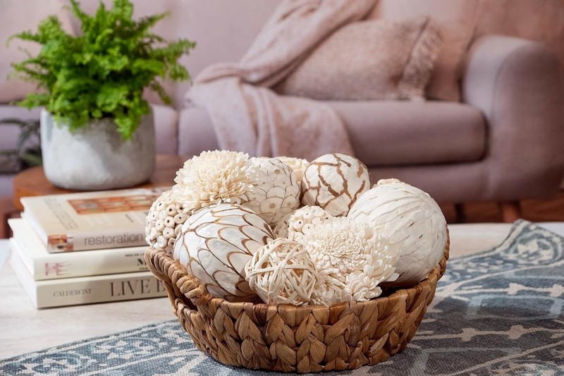 Large Decorative Balls Bowl Filler Decor Orbs White & Cream Natural White gallery