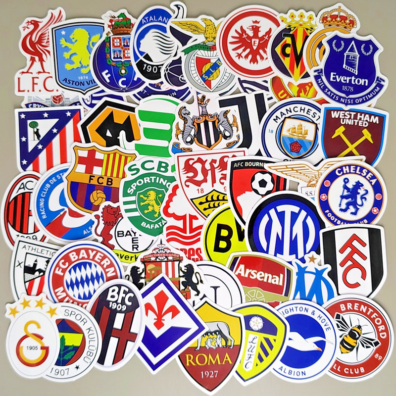 50 Pcs World Soccer Team Sticker Lot Vinyl Football Club Sports Decals FREE SHIP