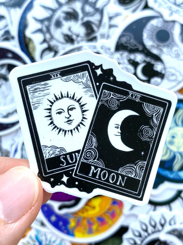 5-50 pcs Gothic Moon Stickers, Astrology Zodiac Stars Tarot Horoscope Decals gallery