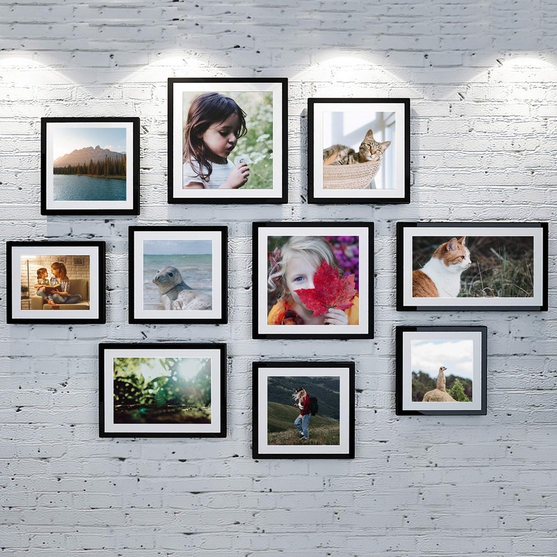 Set of 5 8x12 Picture Frame Display Pictures 6x8 with Mat or 8 x 12 Without gallery