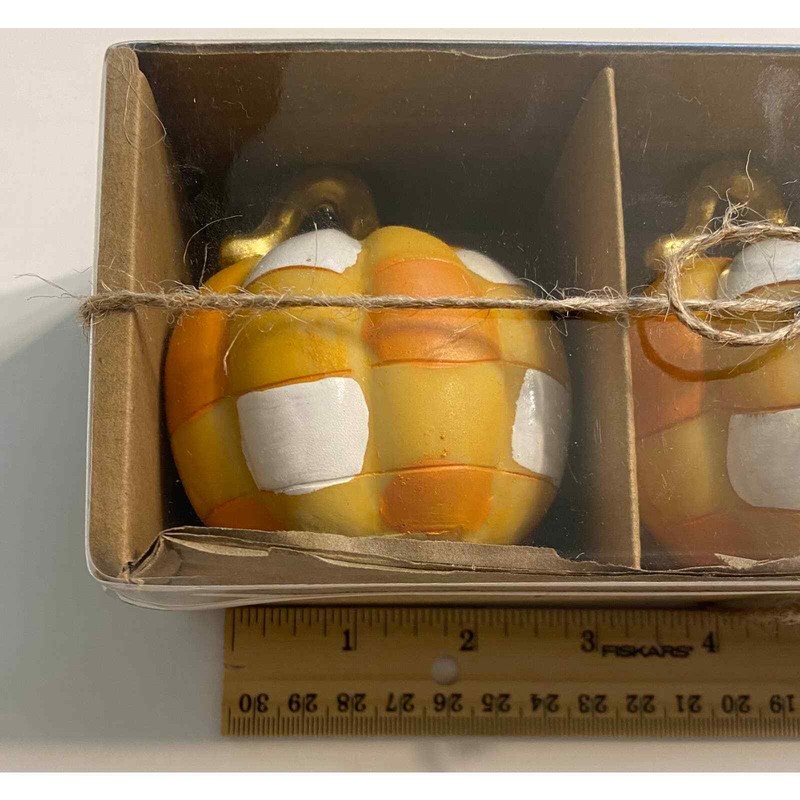 Autumn Painted Gold Stem Resin Decor Pumpkins gallery