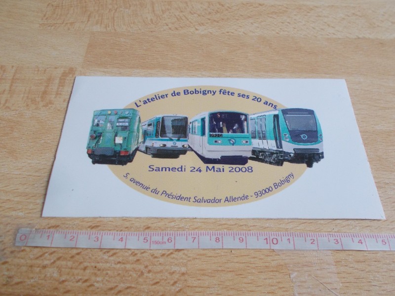 Sticker Transport – Ratp – 20 Ans De WORKSHOP Bobigny – 2008