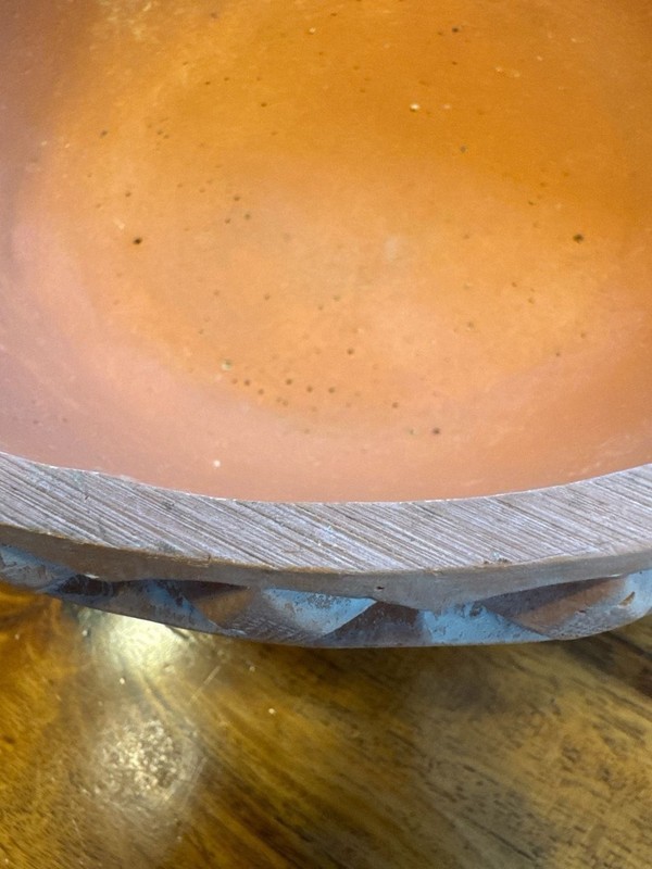 Pompadour USA 494 Vintage Geometric Carved Decorative Bowl Boho Accent gallery