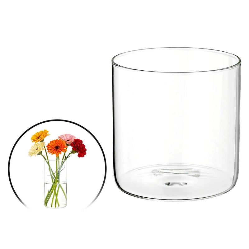 Clear Cylinder Vases 6 Inch Tall Glass Flower Vase for Table Decor 81oz