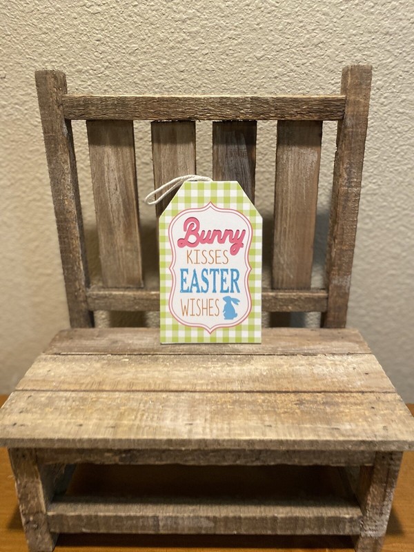 Easter Decor Set Of 3, Easter Greetings Sign, Bunny Kisses Easter Wishes Sign gallery