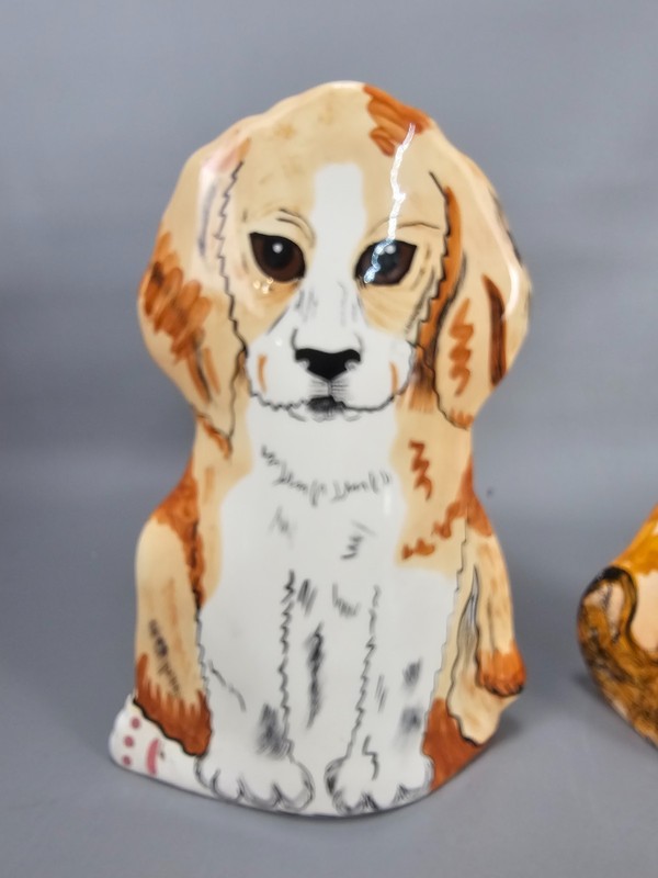 Cats & Dogs By Nina Lyman Calico Orange/Black Ceramic Vase Hand Painted 8.25" gallery