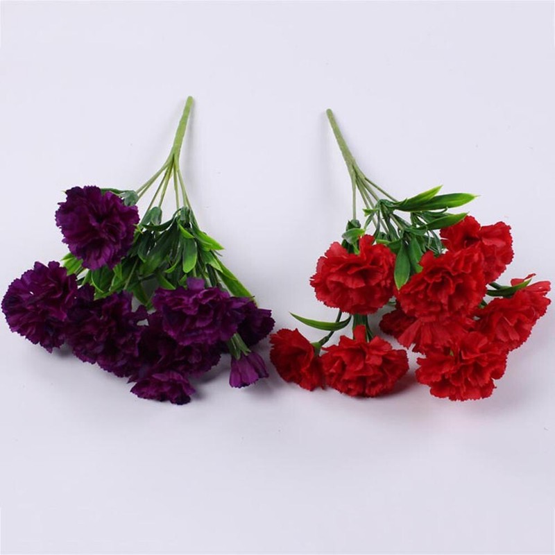 Artificial Carnation Fake Flower Bush Bouquet Family Wedding Decor gallery