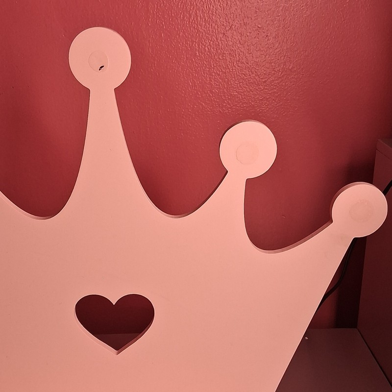 White Wooden Crown Decorative Sign Heart Cutout Kids Princess/Fairies Theme gallery
