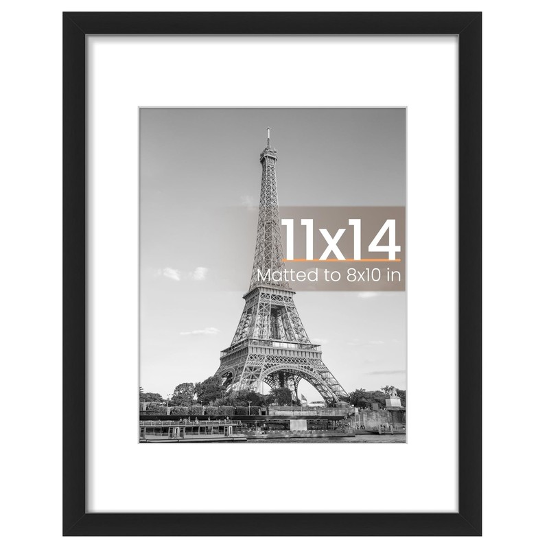 11×14 Picture Frame Display Pictures 8×10 with Mat or 11×14 Without Mat 1 Pack