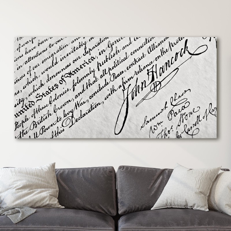 The Declaration of Independence USA America History Canvas Wall Art Print
