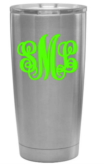Script Monogram- Great gift idea for Yeti, Cellphones, Auto, Laptop gallery