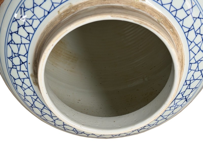 Oriental Color Family Gathering Graphic White Base Porcelain Jar GB344 gallery