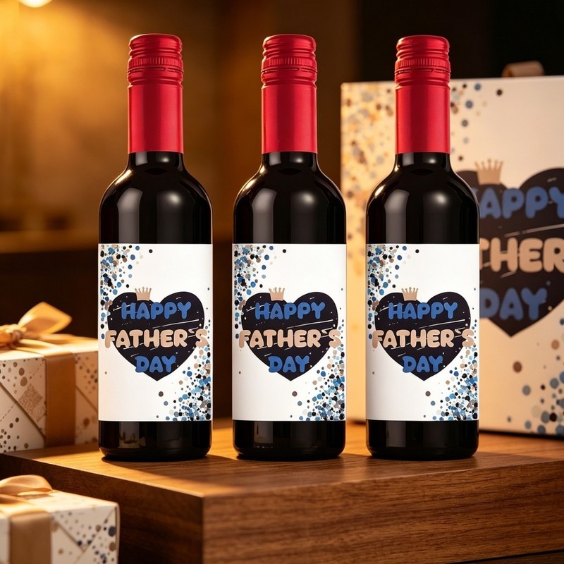 Red Wine Bottle Stickers Father's Day Theme 24 Waterproof Decorative Sheets gallery