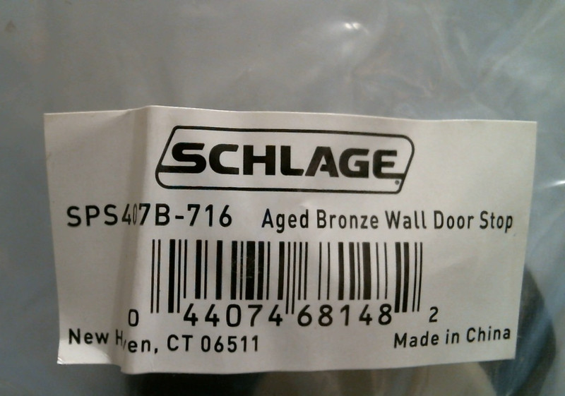 Schlage Aged Bronze Wall Door Stop (SPS407B-716) FS gallery