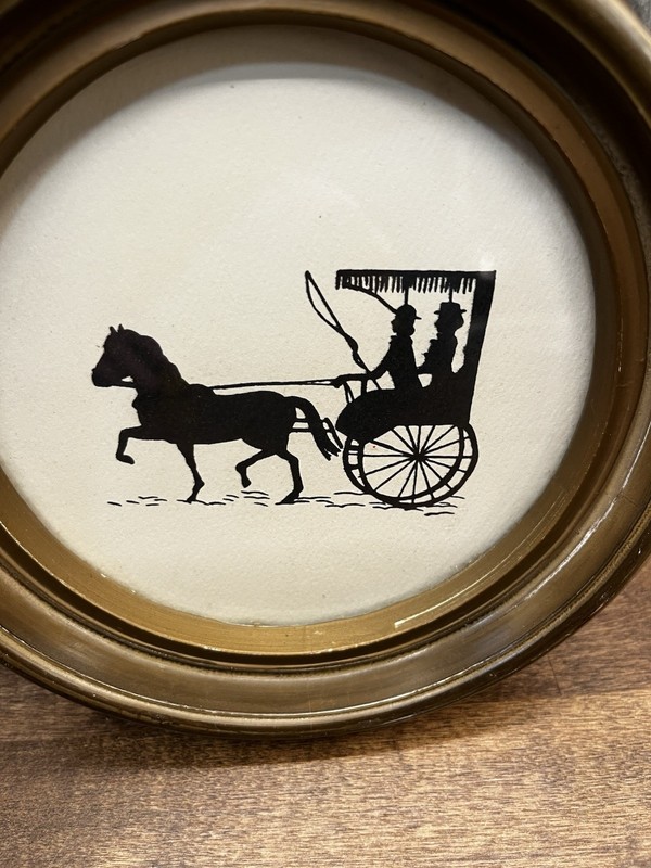 Vintage Victorian Horse Buggy Silhouette Wall Plaque Colonial Decor Americana gallery