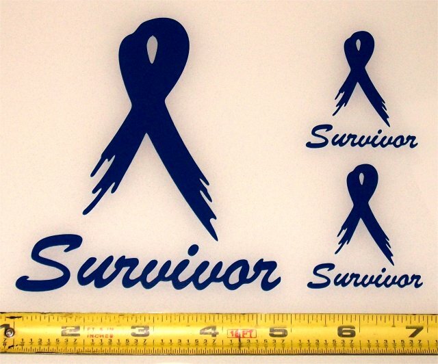 Survivor Ribbon – Single Color Set of 3 HQ High Gloss Vinyl Decals!