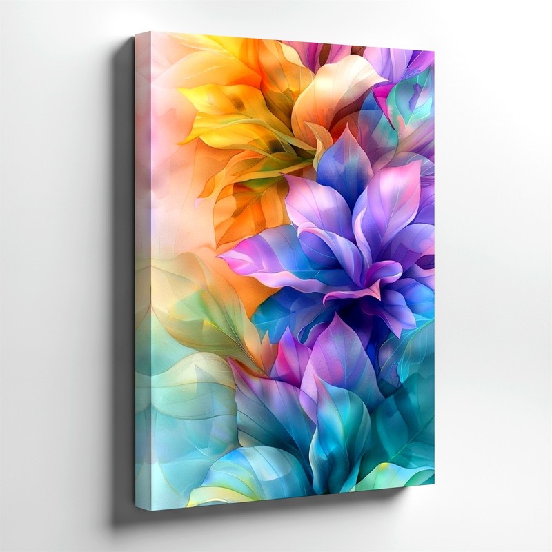 Wall Art Abstract Floral Canvas Print Colorful Petals Modern Home Decor 30×60